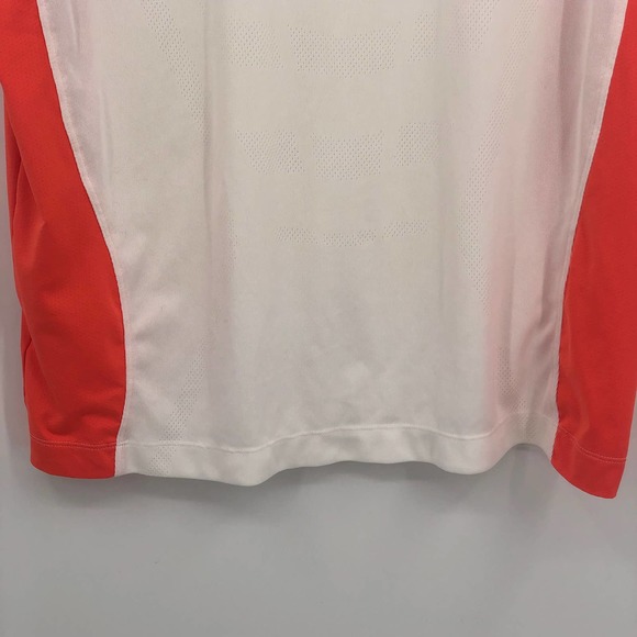 Nike Golf Fit Dry Polo Shirt Collared Short Sleeve 1/4 Buttoned White Orange XL - Picture 6 of 9